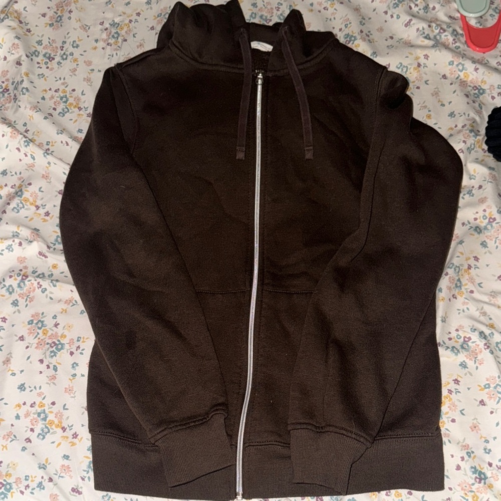 Primark Brown Full-Zip Jacket with Standing Collar